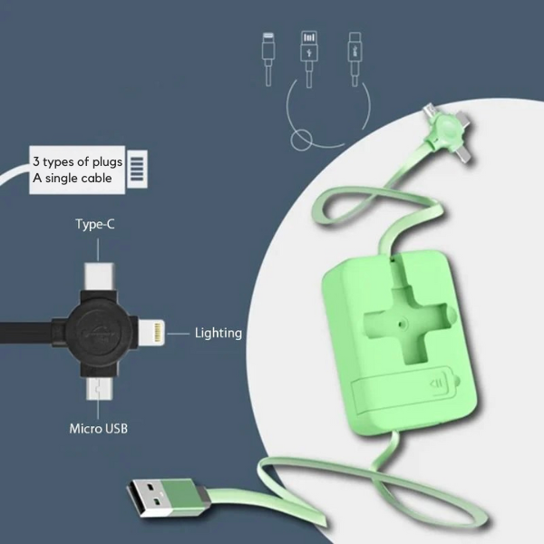 3-i-1 retractable kabel - Alsidighed og bærbarhed 